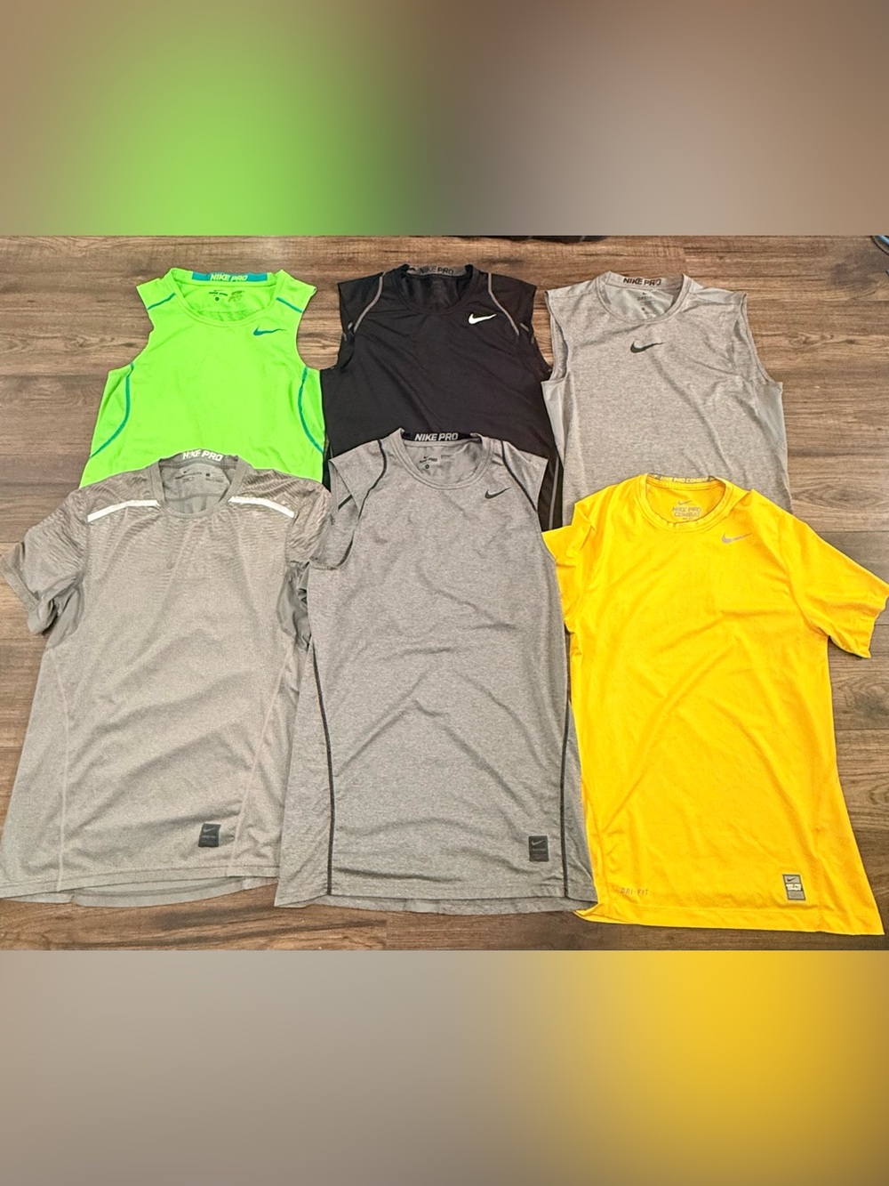 Bundle Nike Pro Men’s Sleeveless Performance - Black, Gray, Neon Green, Yellow
